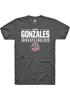 Andre Gonzales  Ohio State Buckeyes Dark Grey Rally NIL Stacked Box Short Sleeve T Shirt