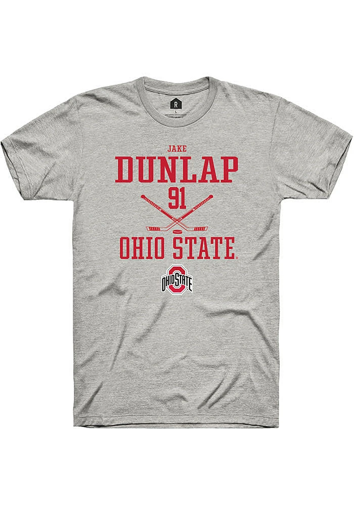 Jake Dunlap  Ohio State Buckeyes Ash Rally NIL Sport Icon Short Sleeve T Shirt