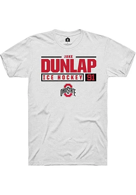 Jake Dunlap Ohio State Buckeyes Rally NIL Stacked Box Short Sleeve T Shirt