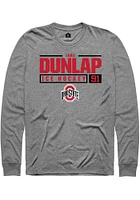 Jake Dunlap  Ohio State Buckeyes Graphite Rally NIL Stacked Box Long Sleeve T Shirt