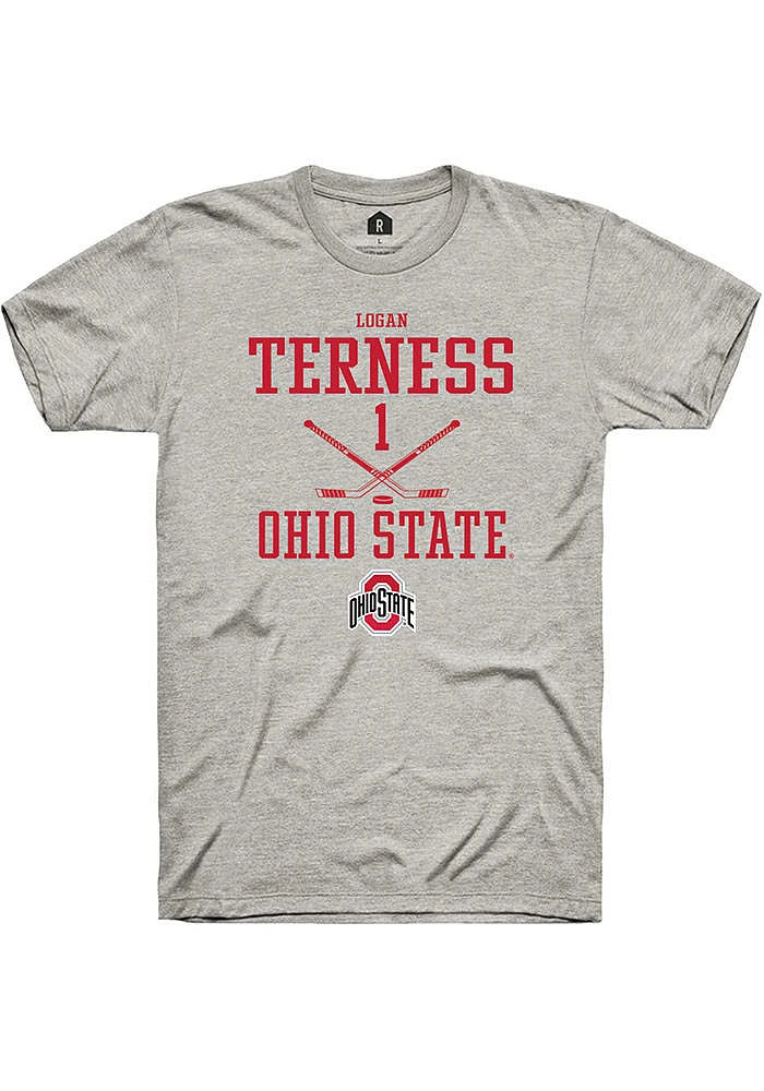 Logan Terness  Ohio State Buckeyes Ash Rally NIL Sport Icon Short Sleeve T Shirt