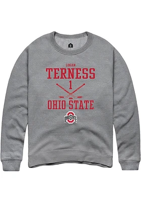 Logan Terness  Rally Ohio State Buckeyes Mens Graphite NIL Sport Icon Long Sleeve Crew Sweatshir..