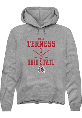 Logan Terness  Rally Ohio State Buckeyes Mens Graphite NIL Sport Icon Long Sleeve Hoodie