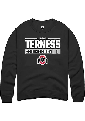 Logan Terness Rally Ohio State Buckeyes Mens NIL Stacked Box Long Sleeve Crew Sweatshirt