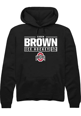 Caden Brown Rally Ohio State Buckeyes Mens NIL Stacked Box Long Sleeve Hoodie