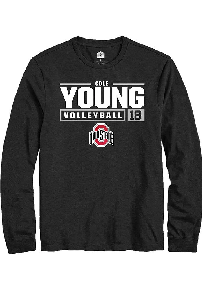 Cole Young Ohio State Buckeyes Rally NIL Stacked Box Long Sleeve T Shirt