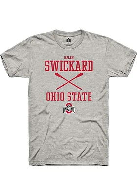 Halen Swickard  Ohio State Buckeyes Ash Rally NIL Sport Icon Short Sleeve T Shirt