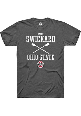 Halen Swickard  Ohio State Buckeyes Dark Grey Rally NIL Sport Icon Short Sleeve T Shirt