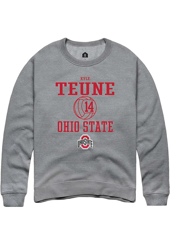 Kyle Teune  Rally Ohio State Buckeyes Mens Graphite NIL Sport Icon Long Sleeve Crew Sweatshirt