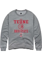 Kyle Teune  Rally Ohio State Buckeyes Mens Graphite NIL Sport Icon Long Sleeve Crew Sweatshirt