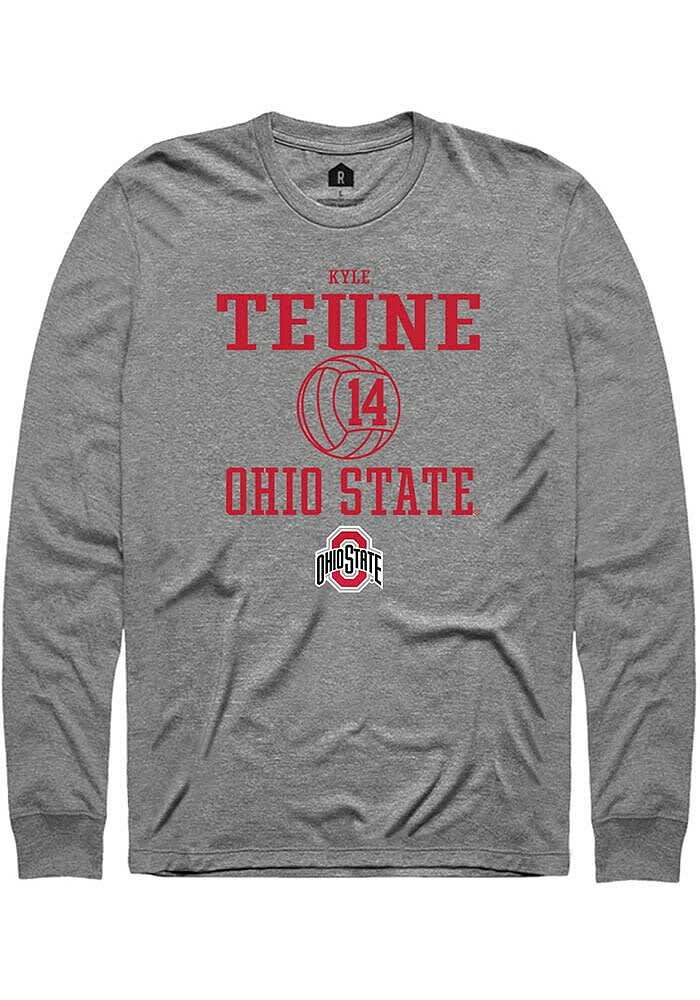 Kyle Teune  Ohio State Buckeyes Graphite Rally NIL Sport Icon Long Sleeve T Shirt