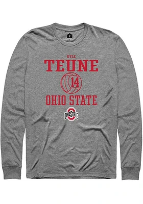 Kyle Teune  Ohio State Buckeyes Graphite Rally NIL Sport Icon Long Sleeve T Shirt