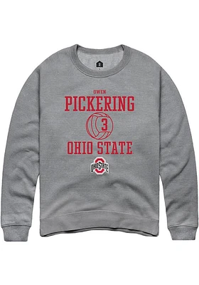 Owen Pickering  Rally Ohio State Buckeyes Mens Graphite NIL Sport Icon Long Sleeve Crew Sweatshi..