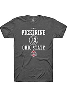 Owen Pickering  Ohio State Buckeyes Dark Grey Rally NIL Sport Icon Short Sleeve T Shirt