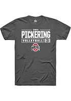 Owen Pickering  Ohio State Buckeyes Dark Grey Rally NIL Stacked Box Short Sleeve T Shirt