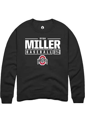 Ryan Miller Rally Ohio State Buckeyes Mens NIL Stacked Box Long Sleeve Crew Sweatshirt