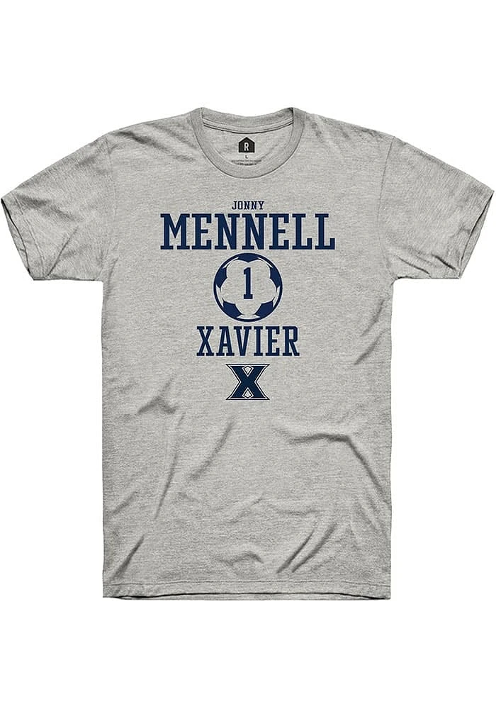 Jonny Mennell  Xavier Musketeers Ash Rally NIL Sport Icon Short Sleeve T Shirt