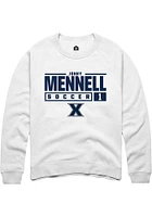 Jonny Mennell  Rally Xavier Musketeers Mens White NIL Stacked Box Long Sleeve Crew Sweatshirt