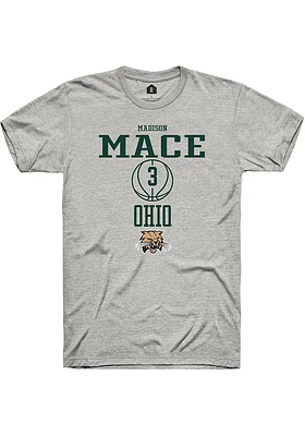 Madison Mace  Ohio Bobcats Ash Rally NIL Sport Icon Short Sleeve T Shirt