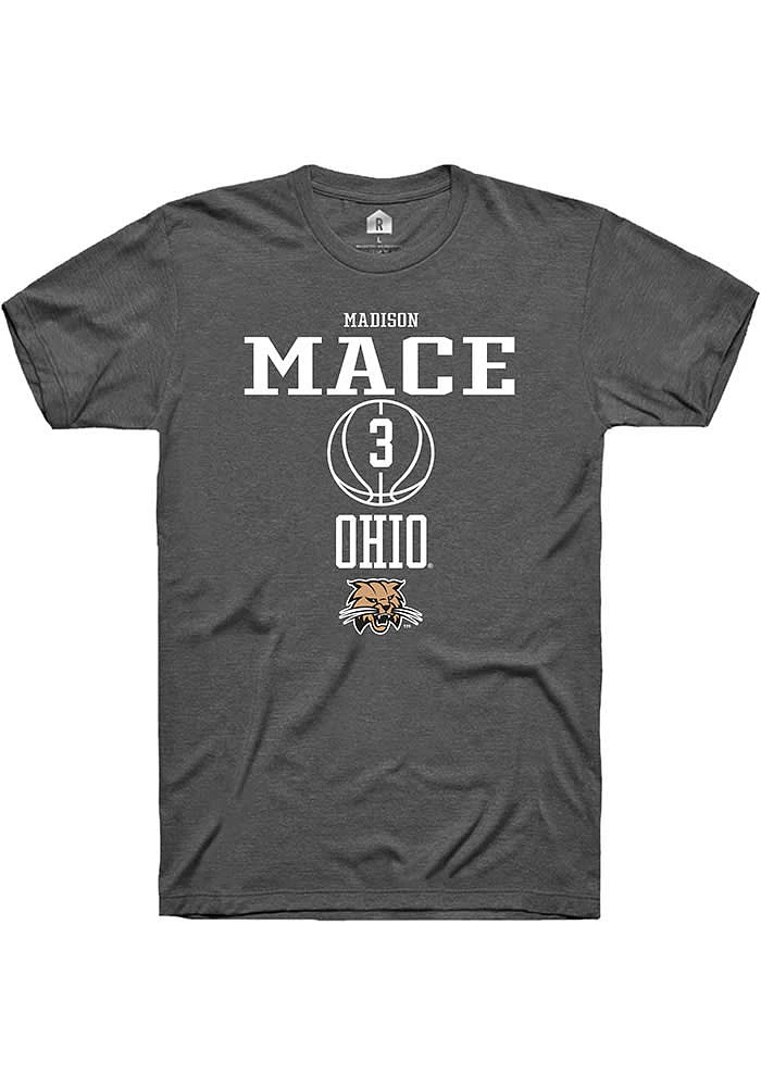 Madison Mace  Ohio Bobcats Dark Grey Rally NIL Sport Icon Short Sleeve T Shirt