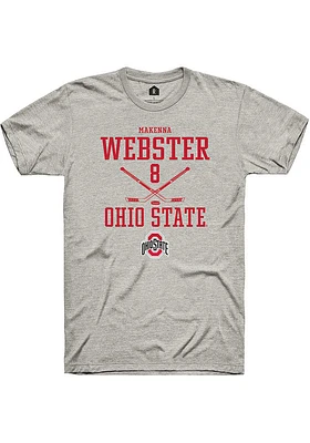 Makenna Webster  Ohio State Buckeyes Ash Rally NIL Sport Icon Short Sleeve T Shirt