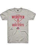 Makenna Webster  Ohio State Buckeyes Ash Rally NIL Sport Icon Short Sleeve T Shirt