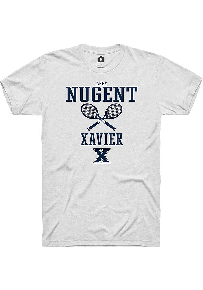 Abby Nugent  Xavier Musketeers White Rally NIL Sport Icon Short Sleeve T Shirt