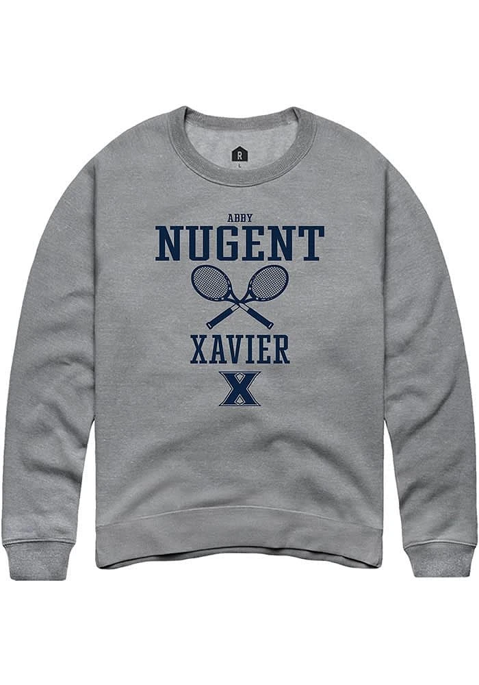 Abby Nugent Rally Xavier Musketeers Mens Graphite NIL Sport Icon Long Sleeve Crew Sweatshirt