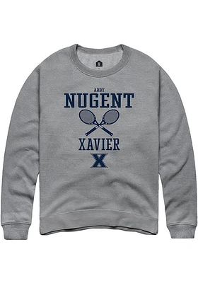 Abby Nugent  Rally Xavier Musketeers Mens Graphite NIL Sport Icon Long Sleeve Crew Sweatshirt