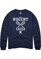 Abby Nugent  Rally Xavier Musketeers Mens Navy Blue NIL Sport Icon Long Sleeve Crew Sweatshirt