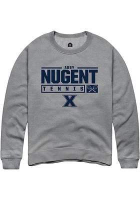 Abby Nugent  Rally Xavier Musketeers Mens Graphite NIL Stacked Box Long Sleeve Crew Sweatshirt