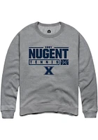 Abby Nugent  Rally Xavier Musketeers Mens Graphite NIL Stacked Box Long Sleeve Crew Sweatshirt