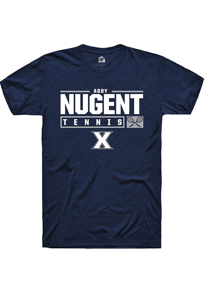 Abby Nugent  Xavier Musketeers Navy Blue Rally NIL Stacked Box Short Sleeve T Shirt