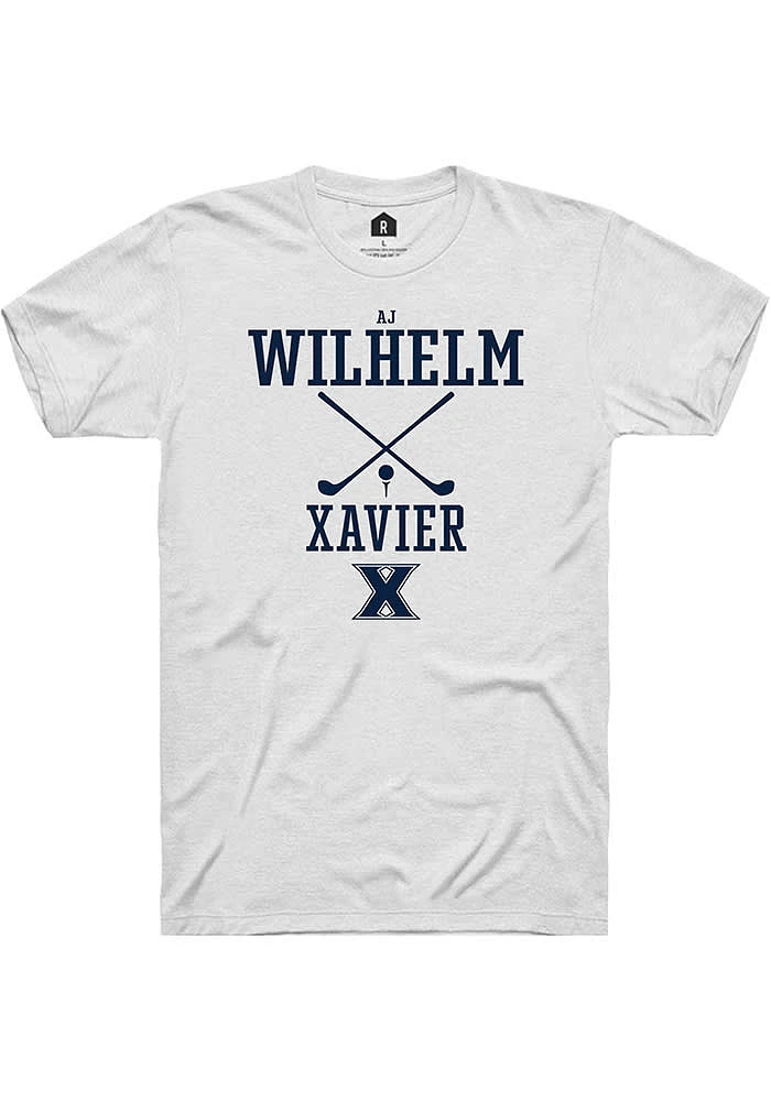 AJ Wilhelm  Xavier Musketeers White Rally NIL Sport Icon Short Sleeve T Shirt