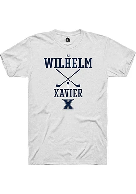 AJ Wilhelm  Xavier Musketeers White Rally NIL Sport Icon Short Sleeve T Shirt