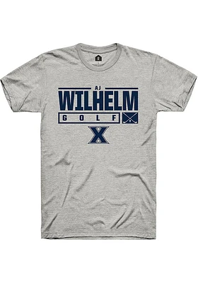 AJ Wilhelm  Xavier Musketeers Ash Rally NIL Stacked Box Short Sleeve T Shirt