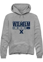 AJ Wilhelm  Rally Xavier Musketeers Mens Graphite NIL Stacked Box Long Sleeve Hoodie