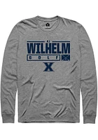 AJ Wilhelm  Xavier Musketeers Graphite Rally NIL Stacked Box Long Sleeve T Shirt