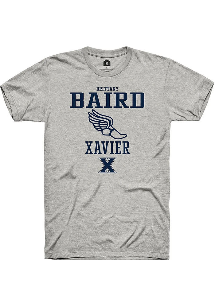 Brittany Baird  Xavier Musketeers Ash Rally NIL Sport Icon Short Sleeve T Shirt