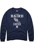 Brittany Baird  Rally Xavier Musketeers Mens Navy Blue NIL Sport Icon Long Sleeve Crew Sweatshir..