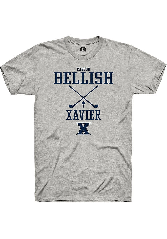 Carson Bellish  Xavier Musketeers Ash Rally NIL Sport Icon Short Sleeve T Shirt