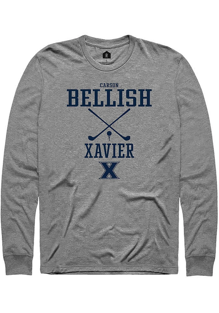 Carson Bellish  Xavier Musketeers Graphite Rally NIL Sport Icon Long Sleeve T Shirt