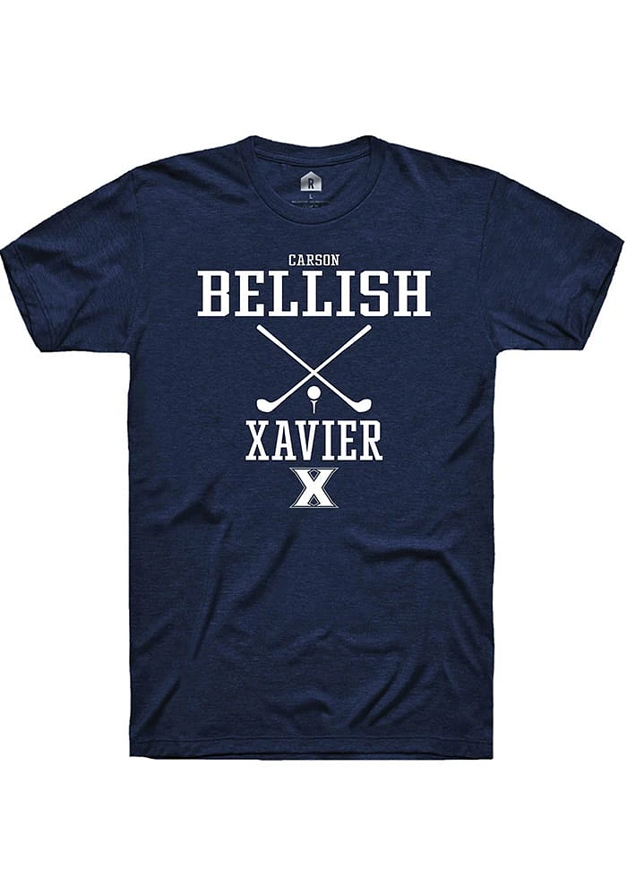 Carson Bellish  Xavier Musketeers Navy Blue Rally NIL Sport Icon Short Sleeve T Shirt