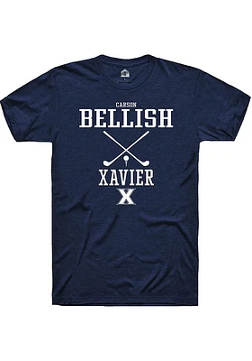 Carson Bellish  Xavier Musketeers Navy Blue Rally NIL Sport Icon Short Sleeve T Shirt