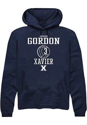 Jamison Gordon  Rally Xavier Musketeers Mens Navy Blue NIL Sport Icon Long Sleeve Hoodie