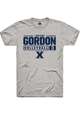 Jamison Gordon  Xavier Musketeers Ash Rally NIL Stacked Box Short Sleeve T Shirt