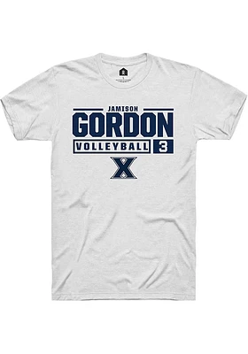 Jamison Gordon  Xavier Musketeers White Rally NIL Stacked Box Short Sleeve T Shirt