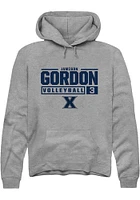 Jamison Gordon  Rally Xavier Musketeers Mens Graphite NIL Stacked Box Long Sleeve Hoodie