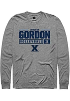 Jamison Gordon  Xavier Musketeers Graphite Rally NIL Stacked Box Long Sleeve T Shirt