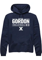 Jamison Gordon  Rally Xavier Musketeers Mens Navy Blue NIL Stacked Box Long Sleeve Hoodie